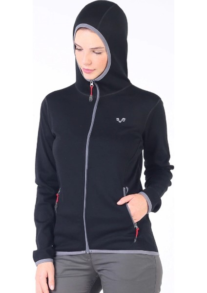 Marin Fermuarlı Kapüşonlu Kadın Sweatshirt - Blk modelleri