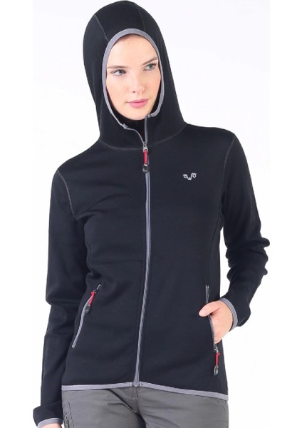 Marin Fermuarlı Kapüşonlu Kadın Sweatshirt - Blk fırsatları