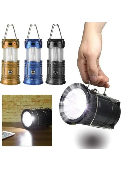 Avcı Feneri Kamp Lambası Şarjlı USB Girişi Solar (3791)