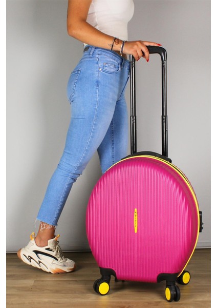 Bubble Abs Yuvarlak Valiz Fuşya