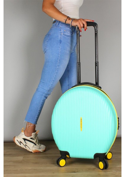 Bubble Abs Yuvarlak Valiz Mint Yeşili