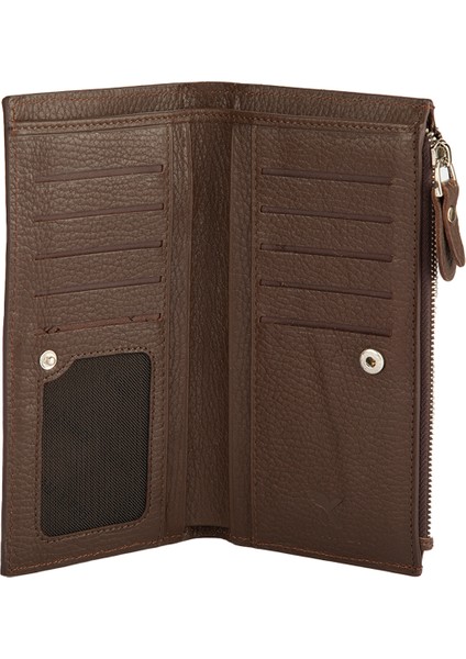 Karali Deri Unisex Portföy Cüzdanı Kahve BC484-02 modelleri
