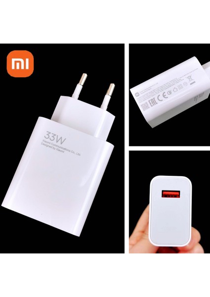 Xiaomi 33 Watt Fast Qualcomm Turbo Hızlı %100 Orjinal Mi Şarj Aleti Xiaomi 33W Şarj