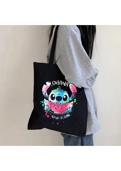 967 Y2K 90S Disney Stitch Tote Çanta Kanvas Omuz Çantası Eko Hip Hop Lilo ve Stitch Alışveriş Çantası Kadın Tote Alışveriş Çantası Kadın (Yurt Dışından)
