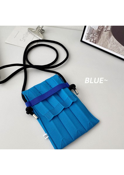 Mavi Moda Örgü Küçük Crossbody Çanta Kadın Organ Pileli Mini Omuz Askılı Çanta Bayanlar Katlanabilir Uzun Sapanlar Telefon Çanta (Yurt Dışından) fiyatları