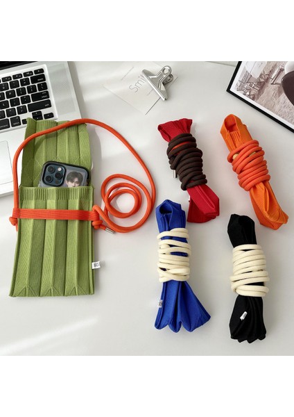 Mavi Moda Örgü Küçük Crossbody Çanta Kadın Organ Pileli Mini Omuz Askılı Çanta Bayanlar Katlanabilir Uzun Sapanlar Telefon Çanta (Yurt Dışından) modelleri