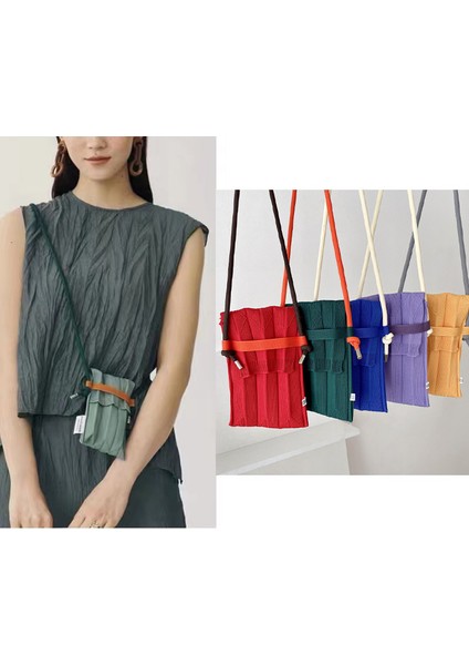 Mavi Moda Örgü Küçük Crossbody Çanta Kadın Organ Pileli Mini Omuz Askılı Çanta Bayanlar Katlanabilir Uzun Sapanlar Telefon Çanta (Yurt Dışından) fırsatları