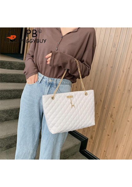 Stil 1 Kırmızı Klasik Elmas Kafes Çanta Moda Kadınlar Büyük Kapasiteli En Saplı Çanta Saf Renk Ince Zincir Omuz Crossbody Çanta Cумка (Yurt Dışından) indirimleri