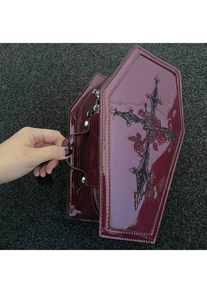 Kırmızı Kırmızı Çapraz Peri Grunge Çanta Kadın Koyu Estetik Tasarımcı Çanta Tote Alt Kore Moda Rahat Bağbozumu Omuz Çantası (Yurt Dışından) fırsatları