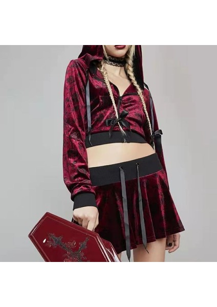 Kırmızı Kırmızı Çapraz Peri Grunge Çanta Kadın Koyu Estetik Tasarımcı Çanta Tote Alt Kore Moda Rahat Bağbozumu Omuz Çantası (Yurt Dışından) indirimleri