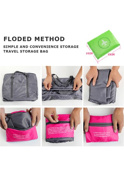 Pembe Gri Büyük Kapasiteli Moda Floding Seyahat Çantası Erkek Kadın Hafta Sonu 32L Büyük Kapasiteli Çanta Seyahat El Bagaj Çantaları Gecede Taşımak (Yurt Dışından)