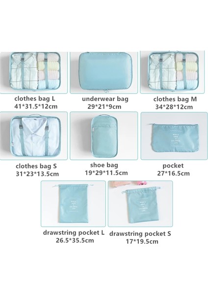 Donanma Yıldızı 1 Adet 8 Adet Set Seyahat Organizatör Saklama Torbaları Bavul Bagaj Organizatör Giyim Ayakkabı Düzenli Kılıfı Çanta Taşınabilir Ambalaj Seti Saklama Kutuları (Yurt Dışından) modelleri