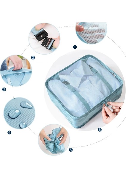 Donanma Yıldızı 1 Adet 8 Adet Set Seyahat Organizatör Saklama Torbaları Bavul Bagaj Organizatör Giyim Ayakkabı Düzenli Kılıfı Çanta Taşınabilir Ambalaj Seti Saklama Kutuları (Yurt Dışından) fırsatları