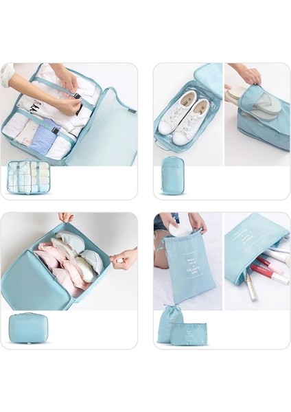 Donanma Yıldızı 1 Adet 8 Adet Set Seyahat Organizatör Saklama Torbaları Bavul Bagaj Organizatör Giyim Ayakkabı Düzenli Kılıfı Çanta Taşınabilir Ambalaj Seti Saklama Kutuları (Yurt Dışından) indirimleri