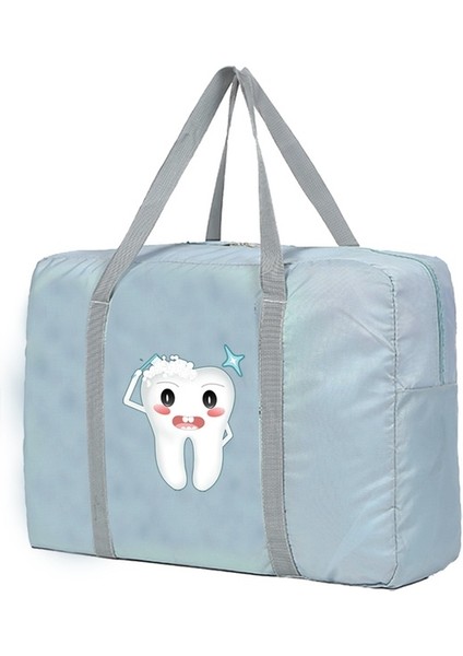 5TEETH006 Büyük Kapasiteli Seyahat Çantası Unisex Organizatörler Katlanabilir Bagaj Çantaları Giysi Saklama Spor Çantası Taşıma Çantaları Diş Serisi (Yurt Dışından)