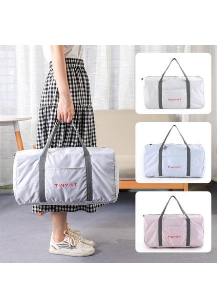 T3002 Pembe Tınyat Kadın Seyahat Çantası Bagaj Bez Çantalar Katlanabilir Büyük Kapasiteli Seyahat Organizatör Çanta Bayanlar Haftasonu Spor Çanta 25L (Yurt Dışından) modelleri