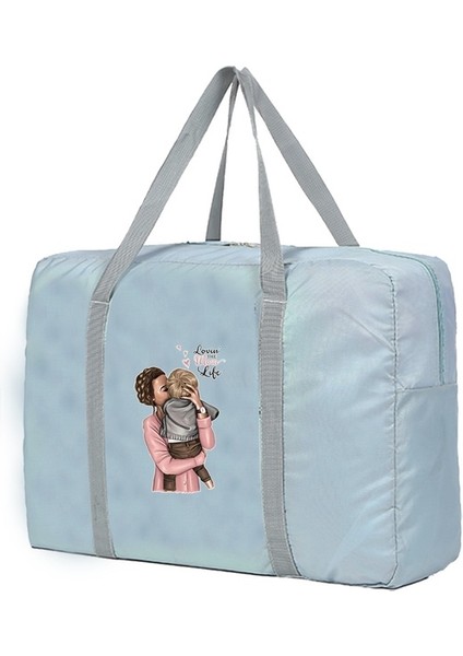 5MOM013 Büyük Kapasiteli Seyahat Çantası Unisex Organizatörler Katlanabilir Bagaj Çantaları Giysi Saklama Duffle Çantaları Üzerinde Taşıma Anne Serisi (Yurt Dışından)