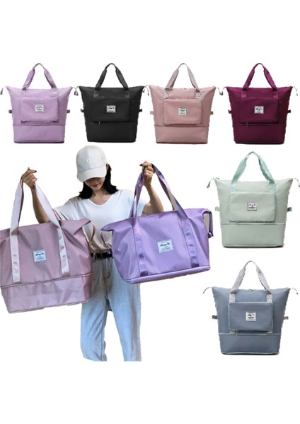 Ben Katlanabilir Büyük Kapasiteli Depolama Katlanır Çanta Seyahat Çantaları Tote Bagaj Çanta Su Geçirmez Duffel Kadın Omuz Çantaları (Yurt Dışından) indirimleri