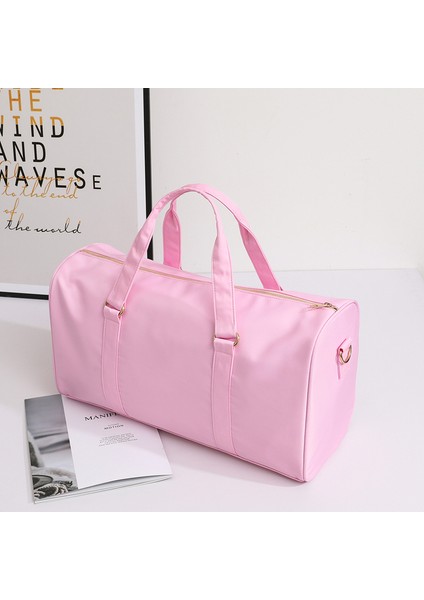 Pembe Yeni Naylon Katlanabilir Seyahat Çantaları Unisex Büyük Kapasiteli Çanta Bagaj Kadın Su Geçirmez Çanta Erkekler Seyahat Spor Spor Çantaları (Yurt Dışından)