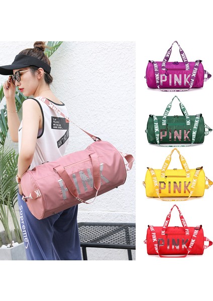 Turuncu Echoine Kadın Moda Eğlence Zip Seyahat Çantası Spor Çantası Mektup Baskı Taşınabilir Tek Omuz Çantası Büyük Kapasiteli Saklama Çantası (Yurt Dışından)