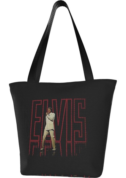 Siyah Elvis Presley Alışveriş Çantası Estetik Kumaş Açık Çanta Bayan Moda Çantalar (Yurt Dışından) fiyatları