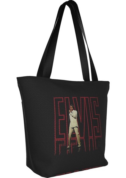 Siyah Elvis Presley Alışveriş Çantası Estetik Kumaş Açık Çanta Bayan Moda Çantalar (Yurt Dışından) modelleri