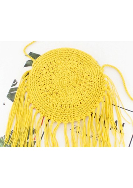 Sarı Bekarlığa Veda Partisi Hediye Nedime Gelin Tığ Çanta Crossbody Saçak Çanta Boho Gelin Babe Bekarlığa Veda Partisi Hediye Çantaları (Yurt Dışından)