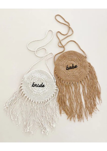 Sarı Bekarlığa Veda Partisi Hediye Nedime Gelin Tığ Çanta Crossbody Saçak Çanta Boho Gelin Babe Bekarlığa Veda Partisi Hediye Çantaları (Yurt Dışından)