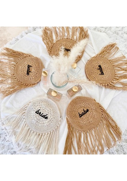 Sarı Bekarlığa Veda Partisi Hediye Nedime Gelin Tığ Çanta Crossbody Saçak Çanta Boho Gelin Babe Bekarlığa Veda Partisi Hediye Çantaları (Yurt Dışından)