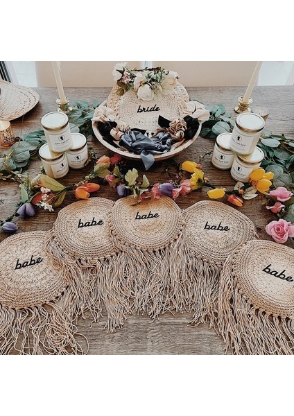 Sarı Bekarlığa Veda Partisi Hediye Nedime Gelin Tığ Çanta Crossbody Saçak Çanta Boho Gelin Babe Bekarlığa Veda Partisi Hediye Çantaları (Yurt Dışından)