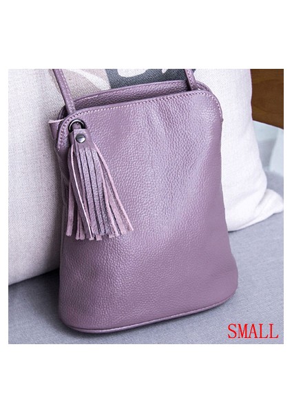 Küçük Açık Mor Hakiki Deri Püskül Omuz Çantası Kadın Lüks Çanta Bayanlar Küçük Crossbody Çanta Moda Para Cüzdan Kadın Askılı Çanta (Yurt Dışından) fiyatları