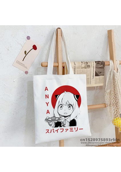 B2832A-BEYAZ Japon Anime Spyfamıly Alışveriş Çantası Grafik Tote Harajuku Spy x Aile Kanvas Anya Kendini Beğenmiş Spyfamily Omuz Çantası Kadın Ulzzang (Yurt Dışından) fırsatları