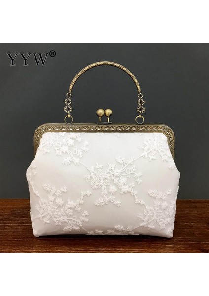 Asit Mavisi Çin Tarzı Cheongsam Çantası Dantel Örgü Vintage Elegant All-Match Crossbodybag Düğün Veya Parti Maçı Için Kadın Çantası (Yurt Dışından)