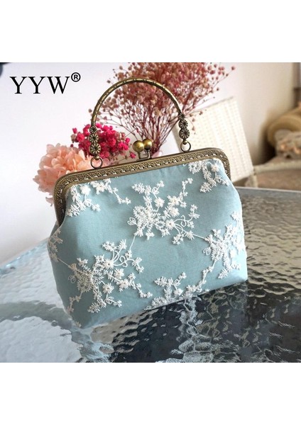 Asit Mavisi Çin Tarzı Cheongsam Çantası Dantel Örgü Vintage Elegant All-Match Crossbodybag Düğün Veya Parti Maçı Için Kadın Çantası (Yurt Dışından) modelleri