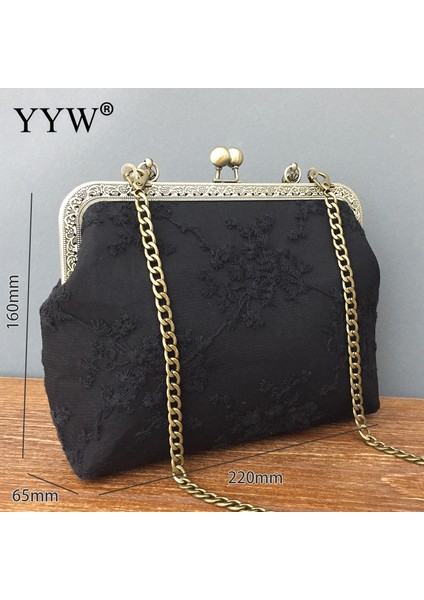 Asit Mavisi Çin Tarzı Cheongsam Çantası Dantel Örgü Vintage Elegant All-Match Crossbodybag Düğün Veya Parti Maçı Için Kadın Çantası (Yurt Dışından) fırsatları