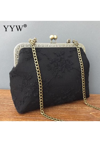 Siyah Çin Tarzı Cheongsam Çanta Dantel Örgü Vintage Zarif Tüm Maç Crossbodybag Düğün Veya Parti Maç Için Kadın Çanta (Yurt Dışından) fiyatları