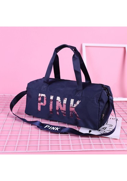 Derin Mavi Yeni Oxford Bez Seyahat Çantası Kadın Spor Eğitim Çantası Spor Salonu Için Kuru Islak Ayırma Ayakkabı Çanta Pembe Payetler Duffle Çanta (Yurt Dışından) fiyatları