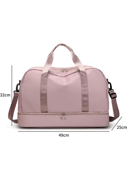 Pembe Tınyat Kadınlar Için Büyük Seyahat Çantaları Çanta Naylon Bagaj Çantaları Crossbody Çanta Erkek Seyahat Çantası Rahat Bayanlar Moda Spor Çantası (Yurt Dışından)