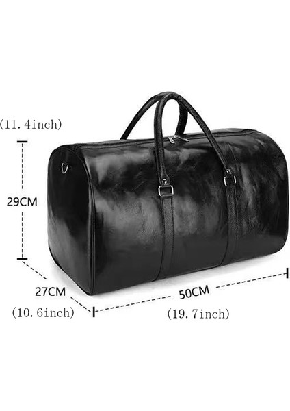 Stil 1 Lt Kahverengi Yüksek Kapasiteli Seyahat Çantası Bagaj Unisex Eğlence Spor Haftasonu Çantası Iş Bavulu Yumuşak Deri Seyahat Duffels Omuz Çantaları (Yurt Dışından)
