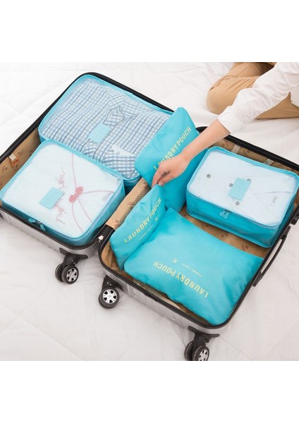 TYPE17-6PCS 6 Adet Seyahat Çantaları Setleri Su Geçirmez Ambalaj Küpü Taşınabilir Giyim Sıralama Organizatör Bagaj Tote Sistemi Dayanıklı Düzenli Kese Şeyler (Yurt Dışından)