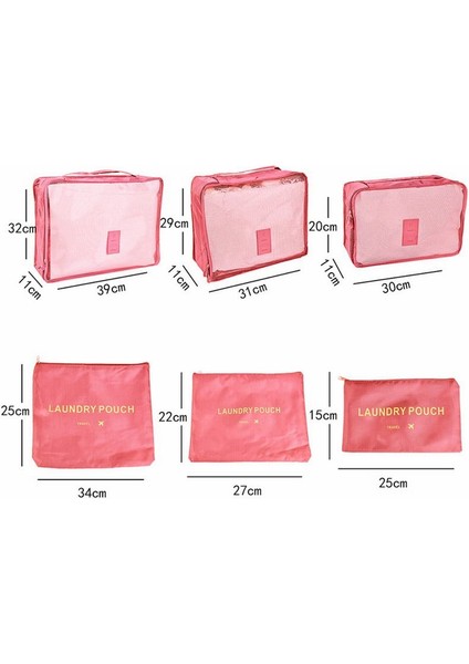 TYPE17-6PCS 6 Adet Seyahat Çantaları Setleri Su Geçirmez Ambalaj Küpü Taşınabilir Giyim Sıralama Organizatör Bagaj Tote Sistemi Dayanıklı Düzenli Kese Şeyler (Yurt Dışından)