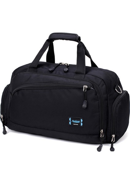 Siyah Sıcak Su Geçirmez Naylon Seyahat El Çantası Erkekler Moda Hafta Sonu Çanta Taşımak Vintage Rahat Duffel Omuz Çantaları Kadın Gecede Çanta (Yurt Dışından)