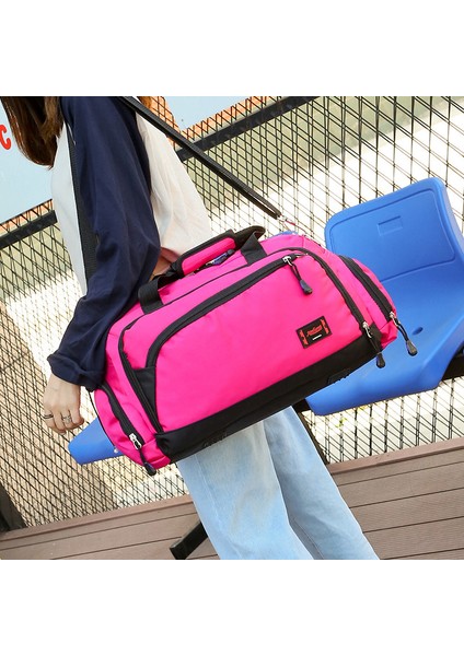 Siyah Sıcak Su Geçirmez Naylon Seyahat El Çantası Erkekler Moda Hafta Sonu Çanta Taşımak Vintage Rahat Duffel Omuz Çantaları Kadın Gecede Çanta (Yurt Dışından)