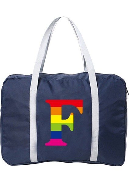 5rainbow F Seyahat Çantası Kadın Yeni Duffle Omuz Çantası Büyük Çok Fonksiyonlu Çanta Kadın Için Büyük Kapasiteli Gökkuşağı Mektubu Baskı Spor Depolama (Yurt Dışından)