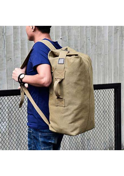Haki L Açık Seyahat Çantası Askeri Çanta Taşınabilir Erkek Sırt Çantası Büyük Kapasiteli Kova Omuz Çantası Erkek Sırt Çantası (Yurt Dışından) indirimleri