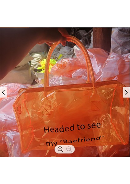 Turuncu Beafriend Geceyi Harcamak Çapa Gece Çantası 2022 Yeni Şeffaf Pvc Şeffaf Bolsos Ana Kesesi Femme Lazer Mochila Kadın Tote Çanta Kel Kafa (Yurt Dışından)