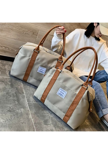 L Siyah Moda Büyük Seyahat Çantası Kadın Bez Çantalar Çanta Oxford Kumaş Kuru Islak Ayrılmış Çanta Kadın Hafta Sonu Gecelik Çanta (Yurt Dışından) modelleri