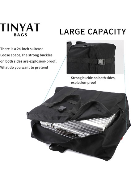 T3009 Siyah Tınyat Katlanır Erkekler Bagaj Seyahat Çantası Büyük Kapasiteli Bez Çantalar Kadınlar Için Erkek Hafta Sonu Protable Duffle Çanta Siyah Adam Çanta (Yurt Dışından) fırsatları