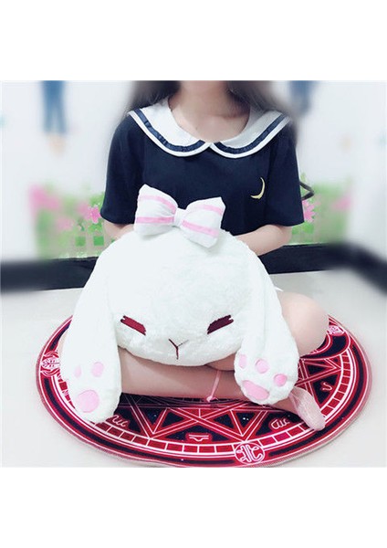 C 45X33 cm Kürklü Sevimli Tavşan Sırt Çantası Kadın Japon Harajuku Kawaii Lolita Y2K Estetik Rahat Paket Fairycore Alt Çanta Kore Moda (Yurt Dışından) fırsatları
