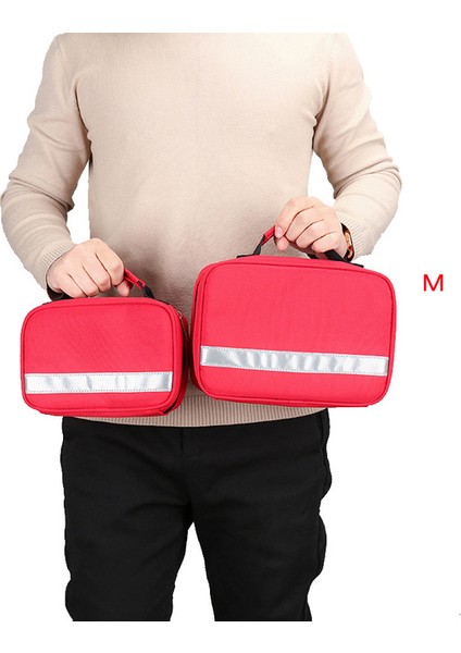Bir Adet Kırmızı M Ailesi Açık Hava Tıbbi Ilk Yardım Çantası Taşınabilir Küçük Ölçekli Soğutmalı Acil Durum Kiti Su Geçirmez Aşınmaya Dayanıklı Spor Seyahat Çantası (Yurt Dışından)
